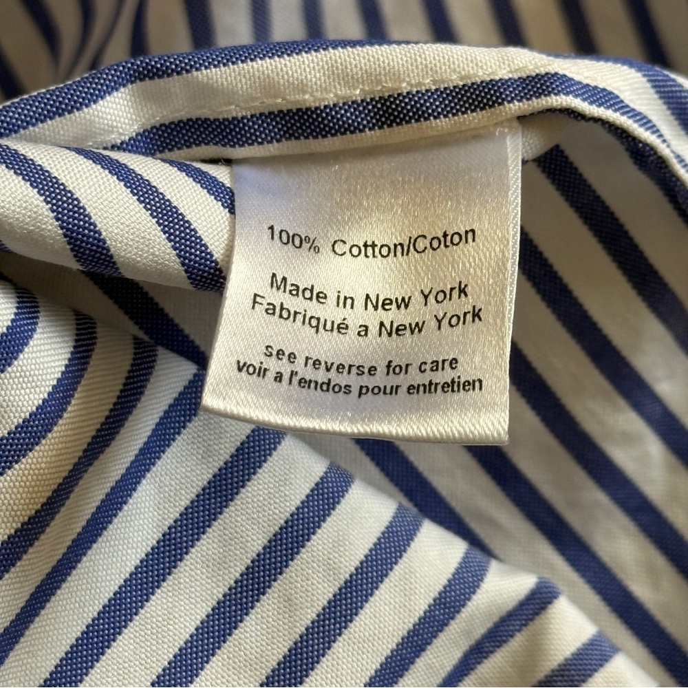 Caroline Constas New York Lena navy blue white nautical hi low stripe dress Sz S - Picture 10 of 10